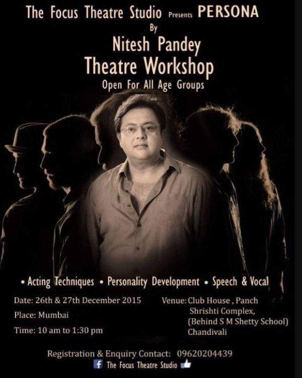 A poster of Nitesh Pandey's acting workshop