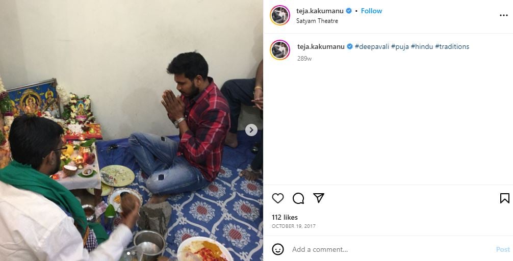 A snip of Teja Kakumanu's Instagram post about his religion
