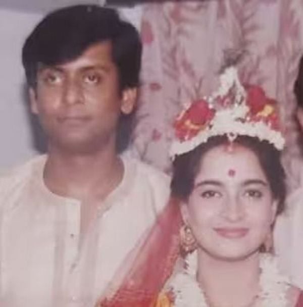 A wedding photograph of Kaushik Ganguly and Churni Ganguly