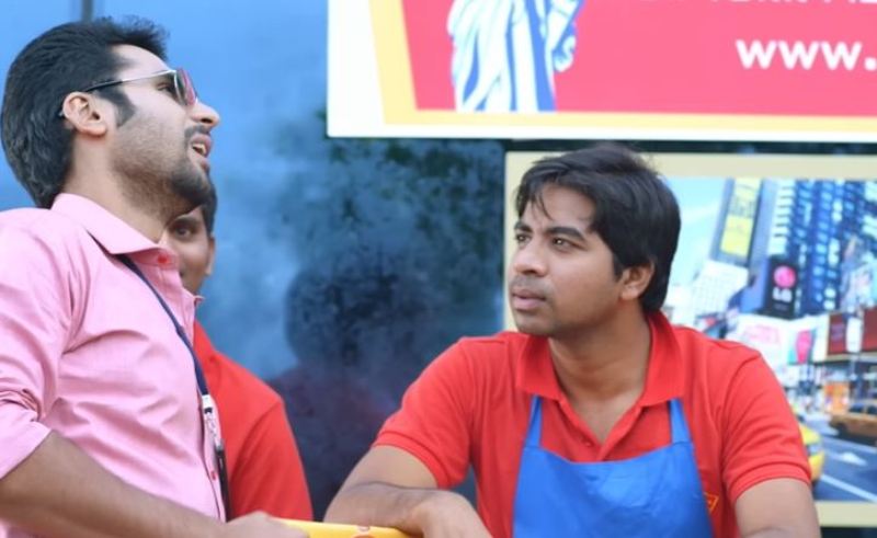Abhinav Gomatam (right) in a still from the film 'Maine Pyar Kiya' (2014)