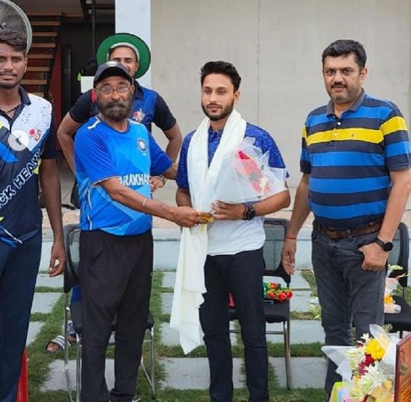 Akash Madhwal honoured at Veer Shourya Cricket Academy