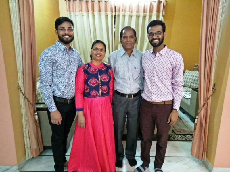 Anurag (extreme right) with his brother and parents