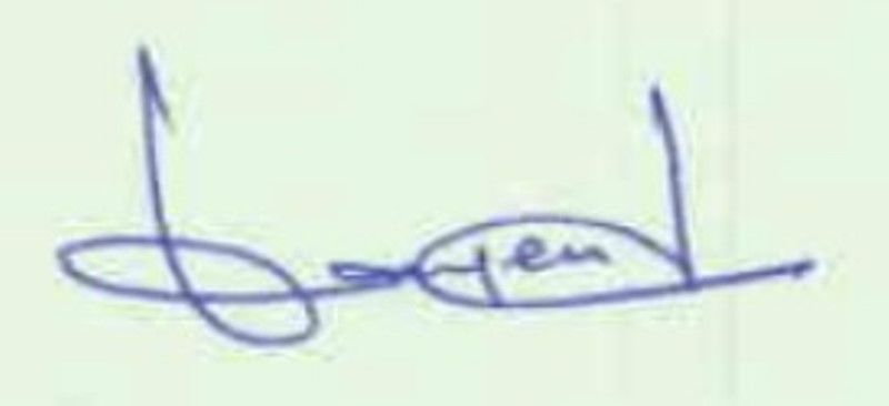 B. Y. Vijayendra's signature
