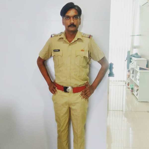 Chandra Shekhar Dutta dressed as an inspector during a TV show