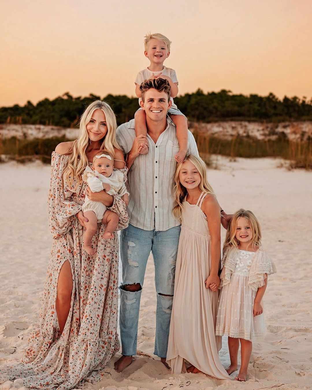 Cole LaBrant with his wife and children