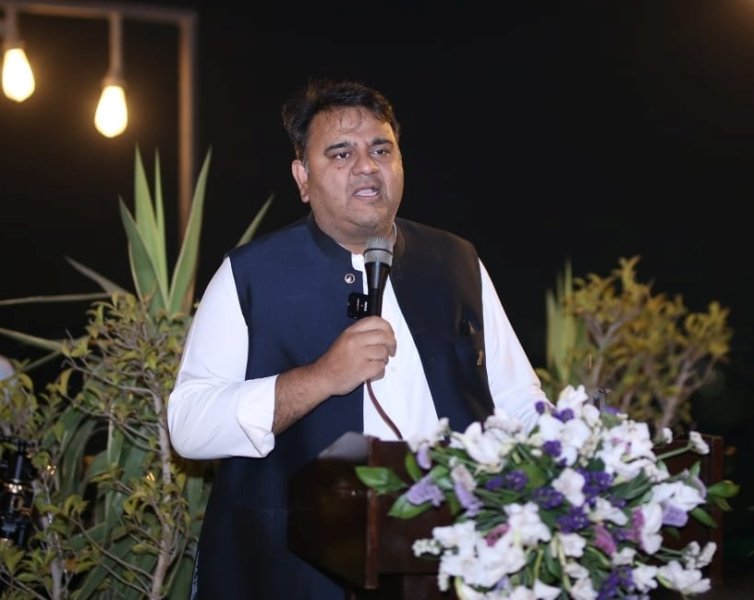 Fawad Chaudhry campaigning during the elections