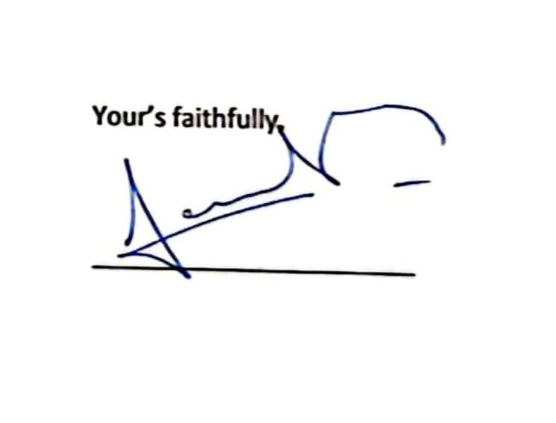 Fawad Chaudhry's signature