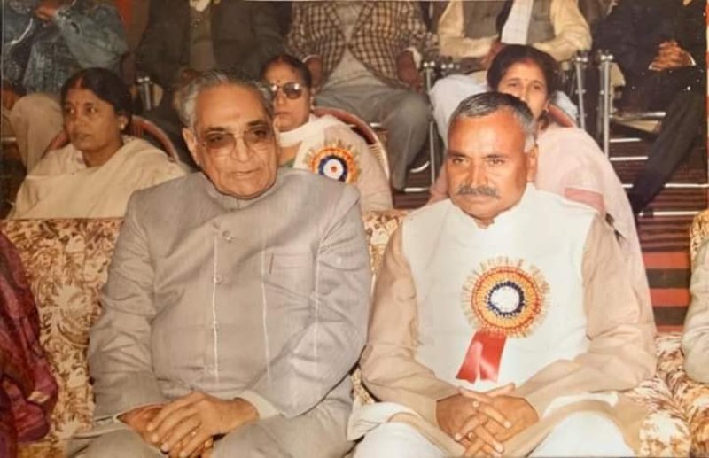Hari Shankar Tiwari (right) during a government function