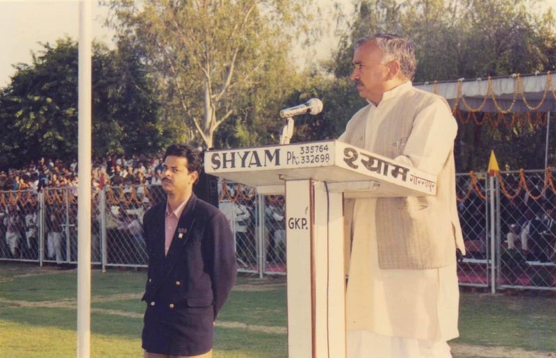 Hari Shankar Tiwari speaking at a government function
