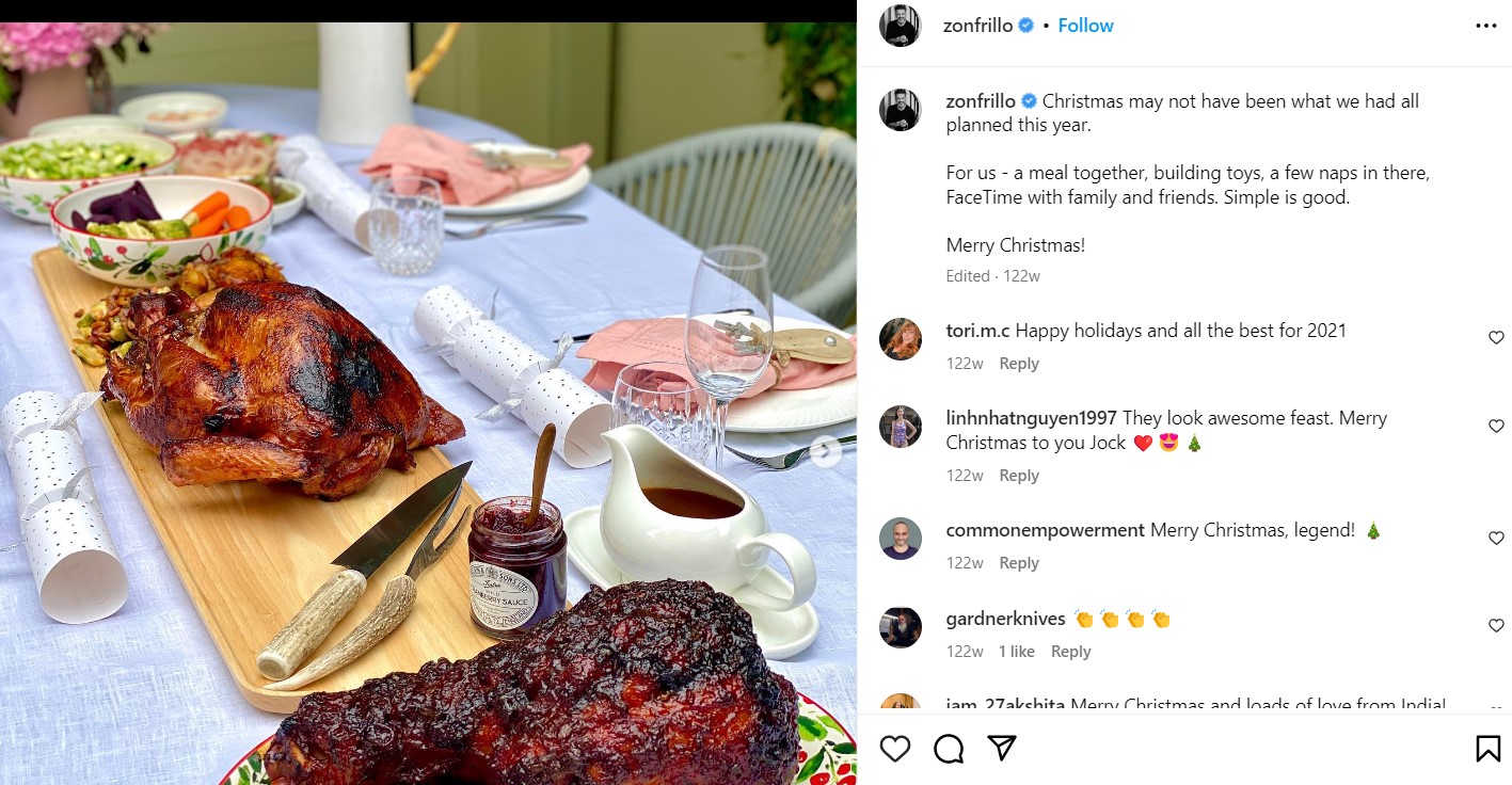 Jock Zonfrillo's post about his eating habits