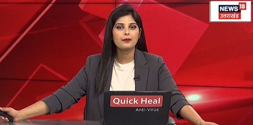 Kanchan Dogra Negi as a news anchor at News 18