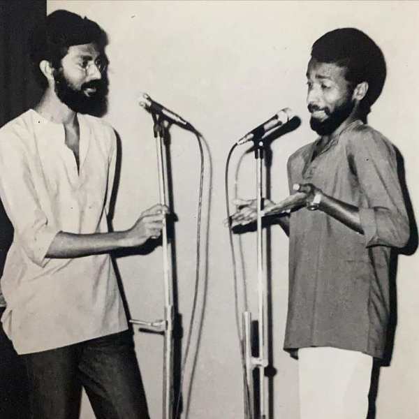 Lal (left) and Siddique (right) performing as mimicry artists