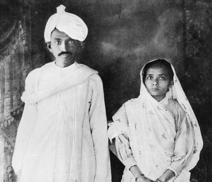 Mahatma Gandhi with Kasturbai Gandhi