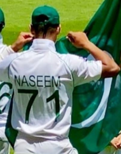 Naseem Shah during a Test match for Pakistan