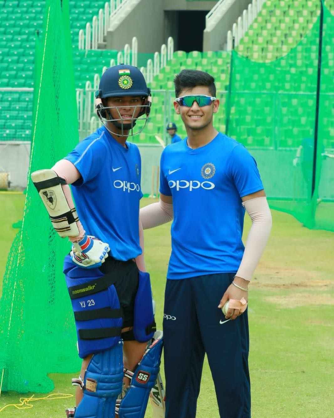 Nehal Wadhera with Yashasvi Jaiswal (left) during Under-19 India playing days