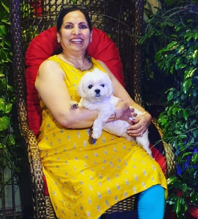 Nirmal Kakar with her dog