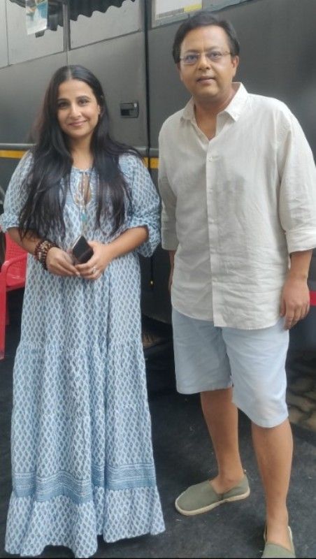 Nitesh Pandey (right) with Vidya Balan