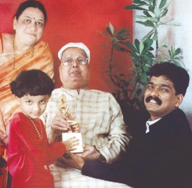 Nitin Chandrakant Desai with his parents