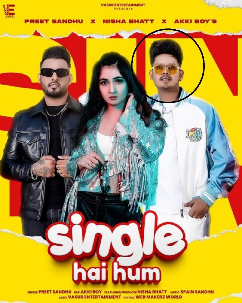Preet Sandhu on the poster of the song 'Single Hai Hum'
