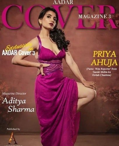 Priya Ahuja on the cover of Aadar magazine