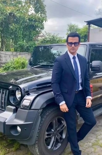 Rohit Roy with his Thar