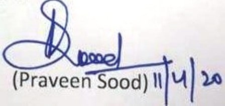 Signature of Praveen Sood