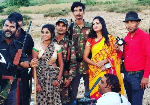 Suman Kumari on the sets of one of her films