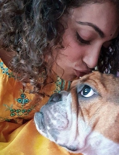 Vaibhavi Upadhyaya's picture with a dog