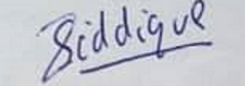 Zeeshan Siddique's signature