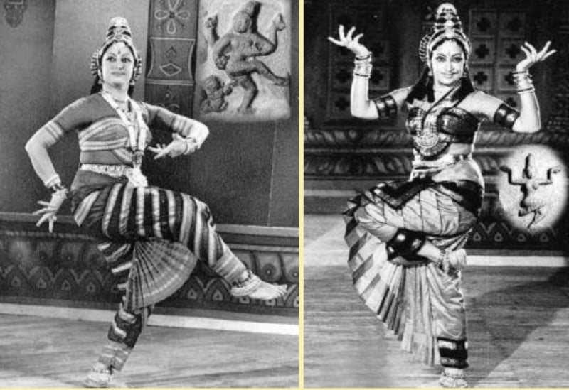 Photos of Padma Subrahmanyam imitating poses like karanas