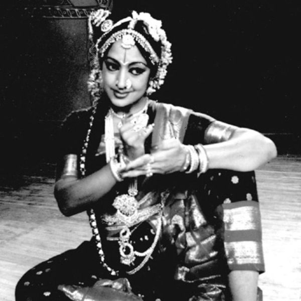 A photo of Padma Subrahmanyam performing at a dance program
