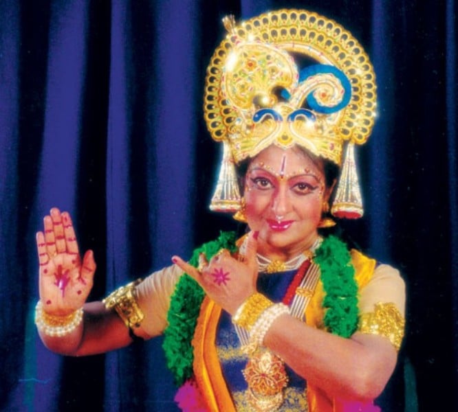 A photo of Padma Subrahmanyam performing during an event