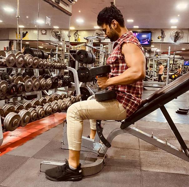 A photo of RJ Anmol during a gym session