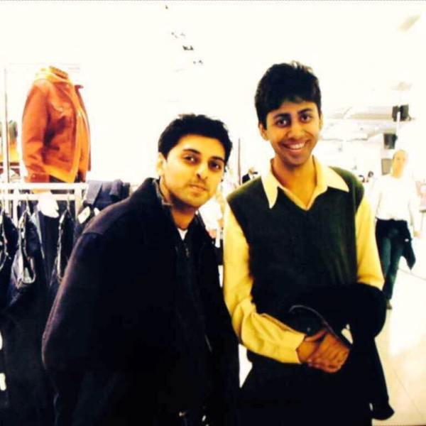 A photo of Tanveer Bookwala (right) when he was studying in US