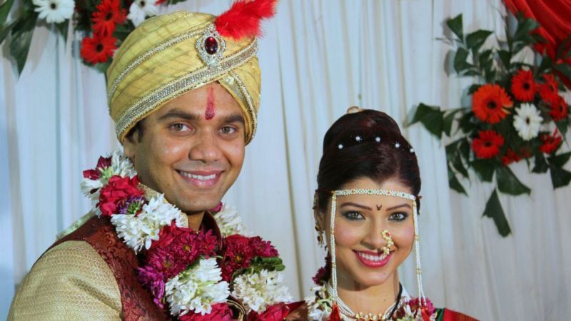 A picture from Tejaswini Pandit and Bhushan Bopches' wedding