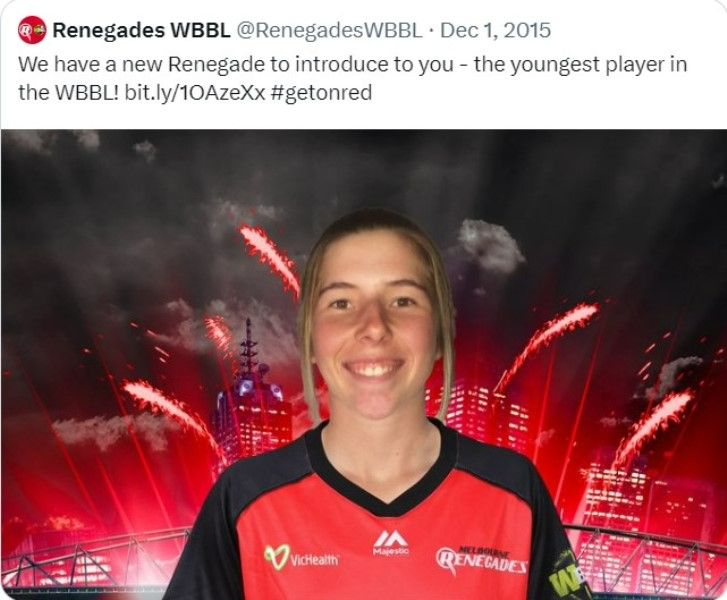 A snippet of the post shared by Melbourne Renegades Women on social media