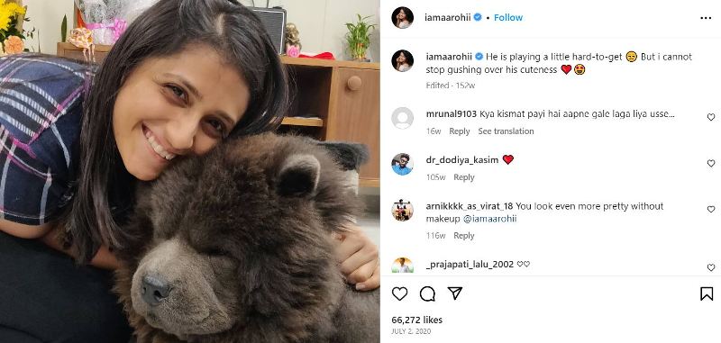 Aarohi Patel's Instagram post about her love for dogs