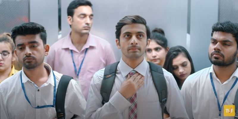 Abhishek Chauhan in a still from the 2019 web series 'Cubicles'