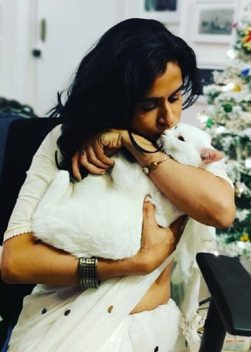 Adithi Kalkunte with her cat