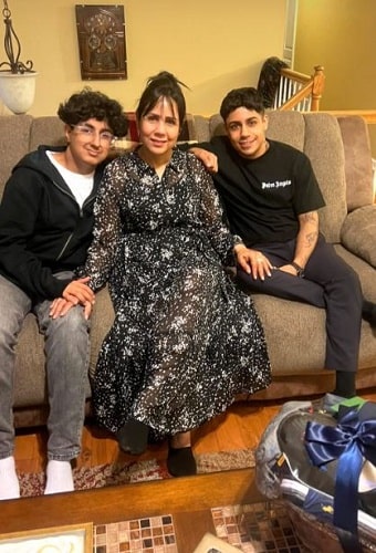 Aisha Pirani with her sons