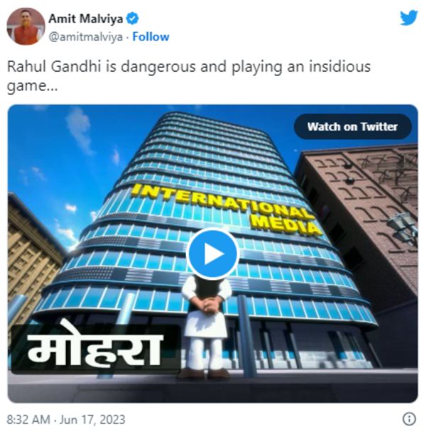 Amit Malviya's tweet on Rahul Gandhi