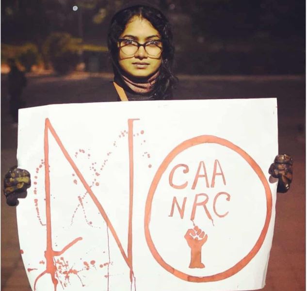 Anarkali Marikar protesting against the Citizenship (Amendment) Bill