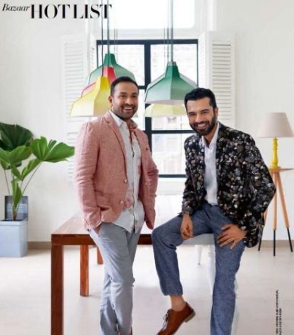 Ashesh Sajnani and Anuj Rakyan on the cover of Harper's Bazaar India magazine