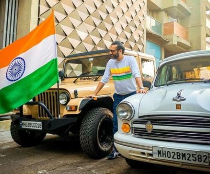 Ashesh Sajnani with his Thar and Ambassador car