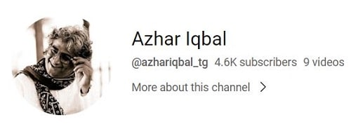 Azhar Iqbal's YouTube channel
