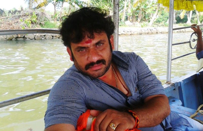 Baiju Paravoor during the shoot of a film