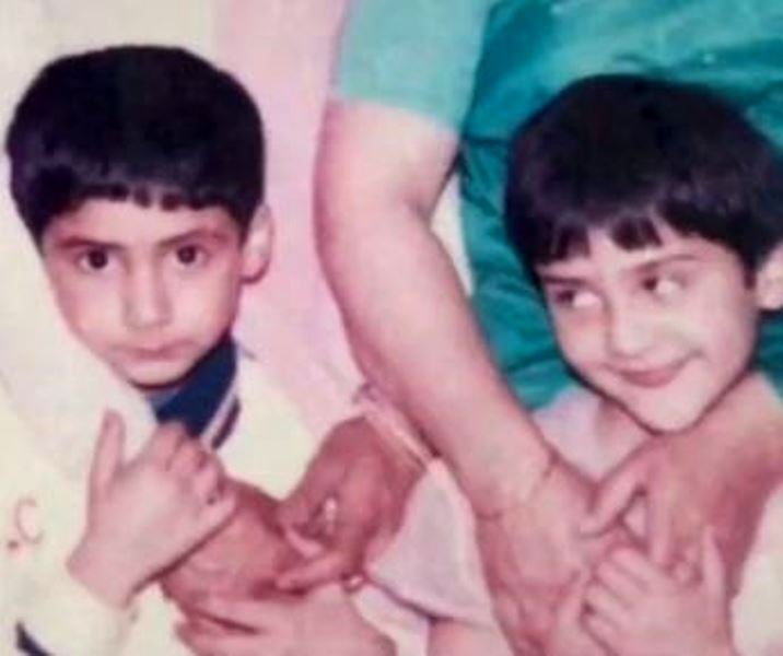 Childhood picture of Siwet Tomar (right) with his sister
