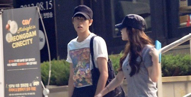 IU coming out of the movie theatre with Lee Hyun-woo