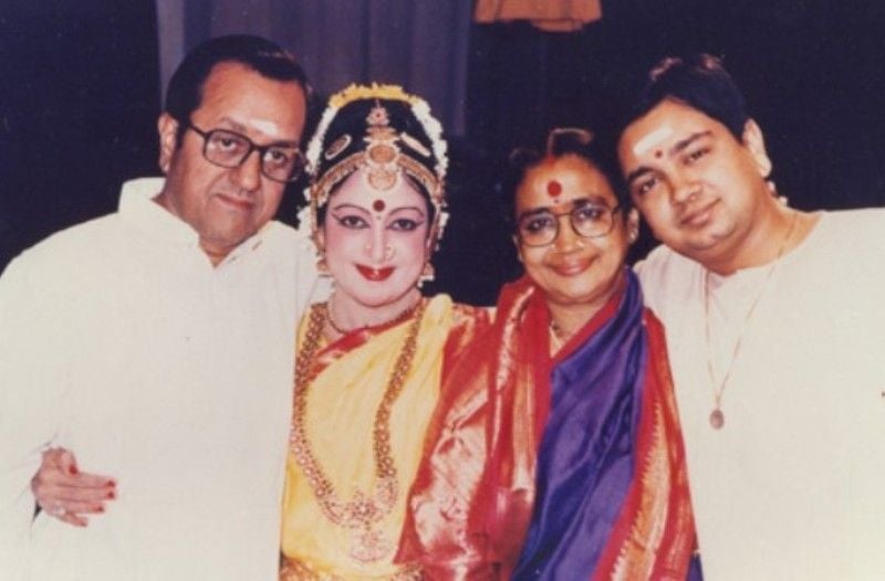 Padma Subrahmanyam (second from left) with her family
