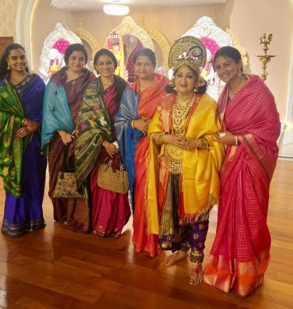 Padma Subrahmanyam (second from right) after a cultural program